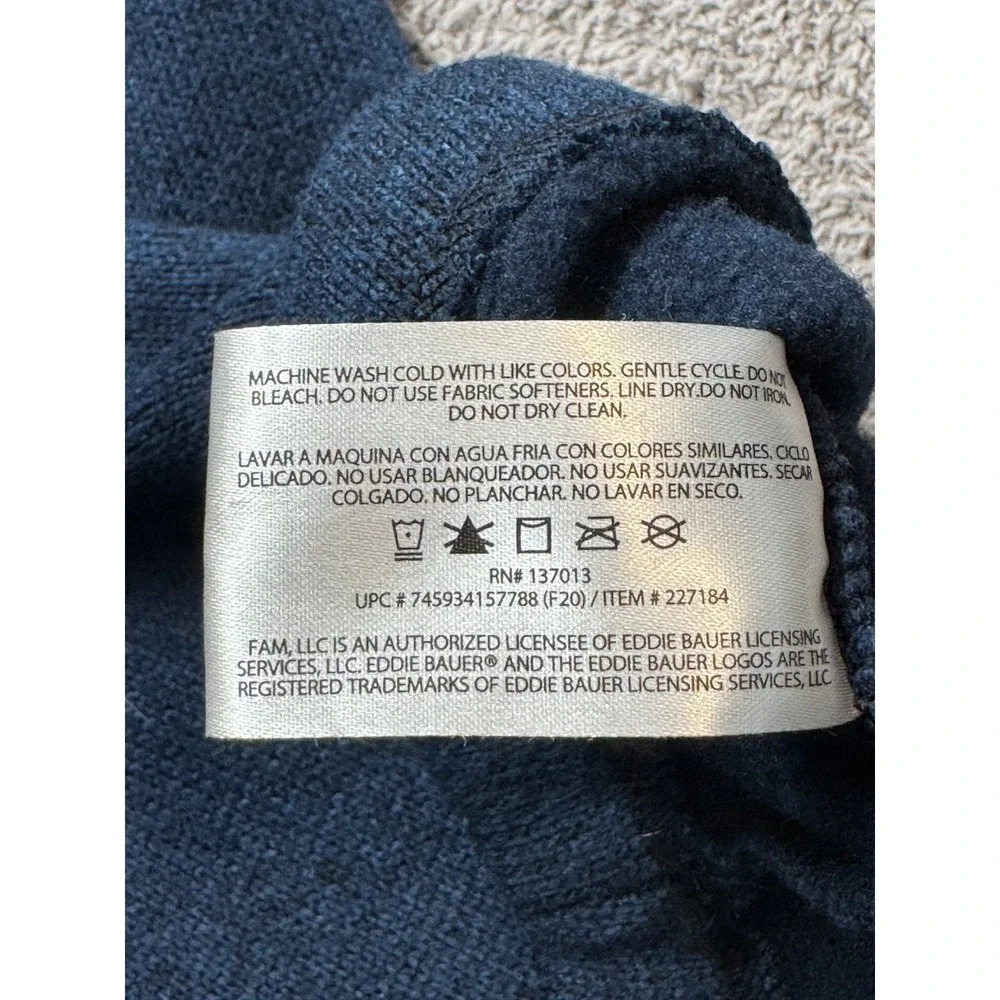 Eddie Bauer Quarter Zip‎ Pullover Mens L Blue Gorpcore Heritage Outdoor